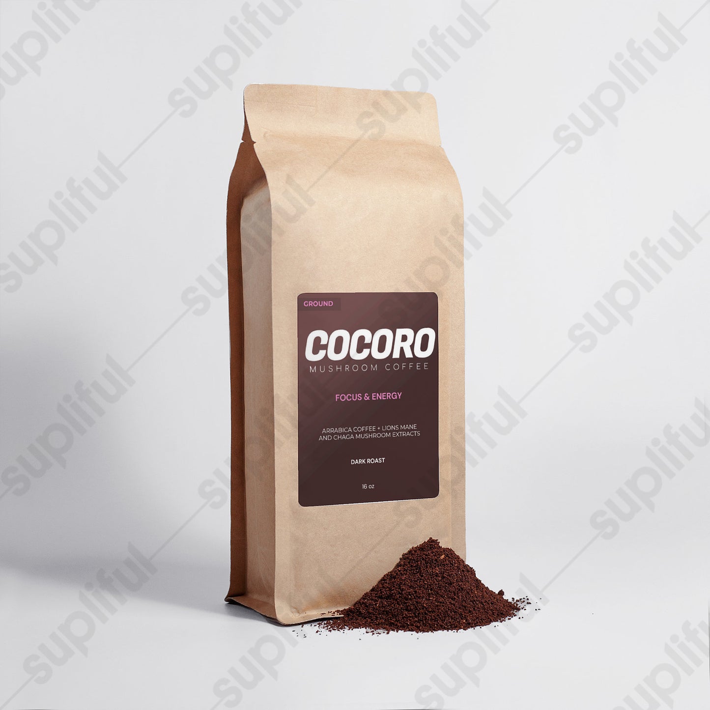 COCORO Mushroom Coffee - Focus and Energy 16oz (45 Servings)
