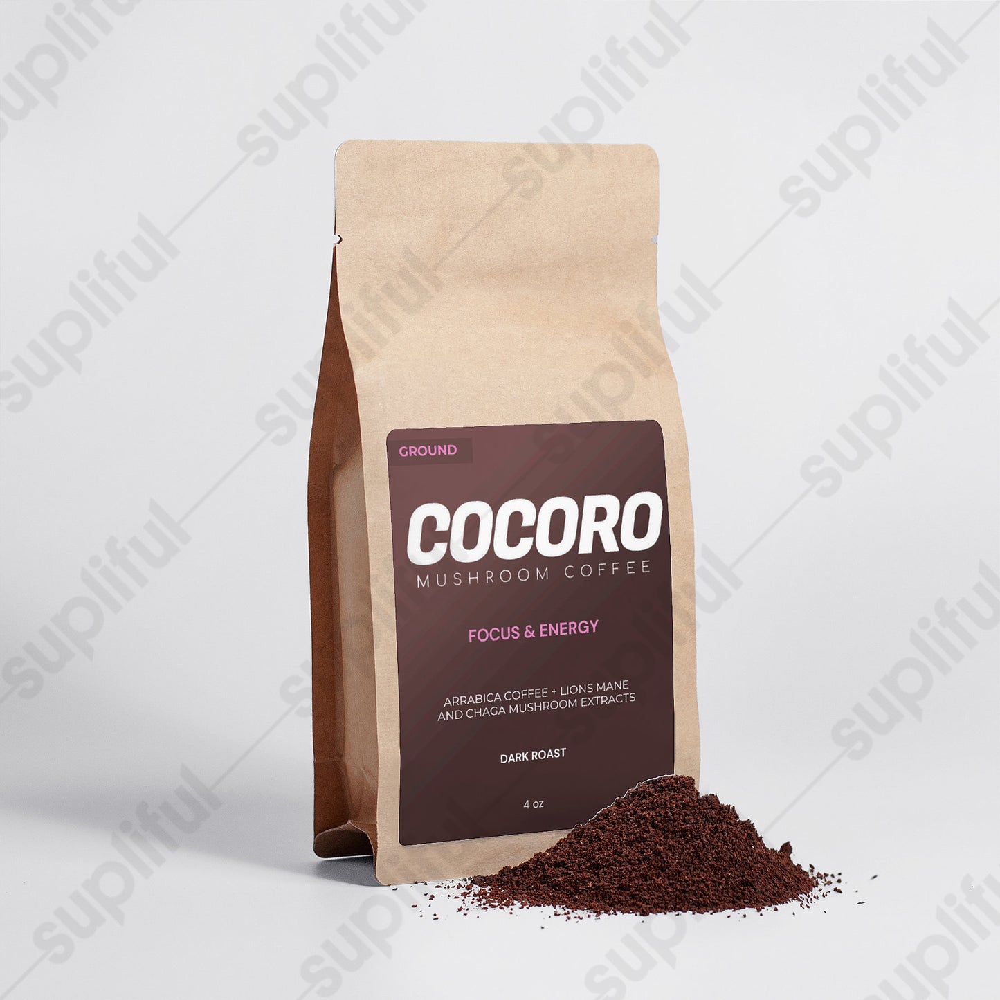 COCORO Mushroom Coffee - Focus and Energy 4oz (11 servings)